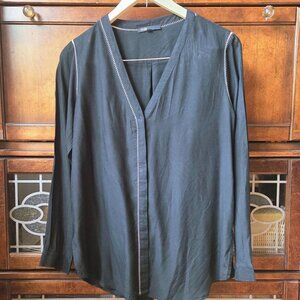 MAJE Elegant Black 100% Silk Shirt